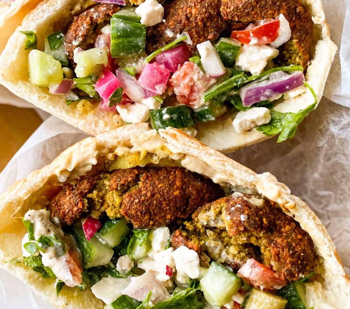 Israeli falafel, a kind of fried vegetarian fritter